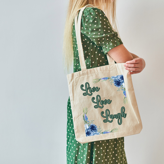 Inspirational Quote Flower Tote Bag
