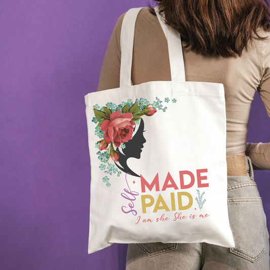 Empowered Self-Made Canvas Tote Bag