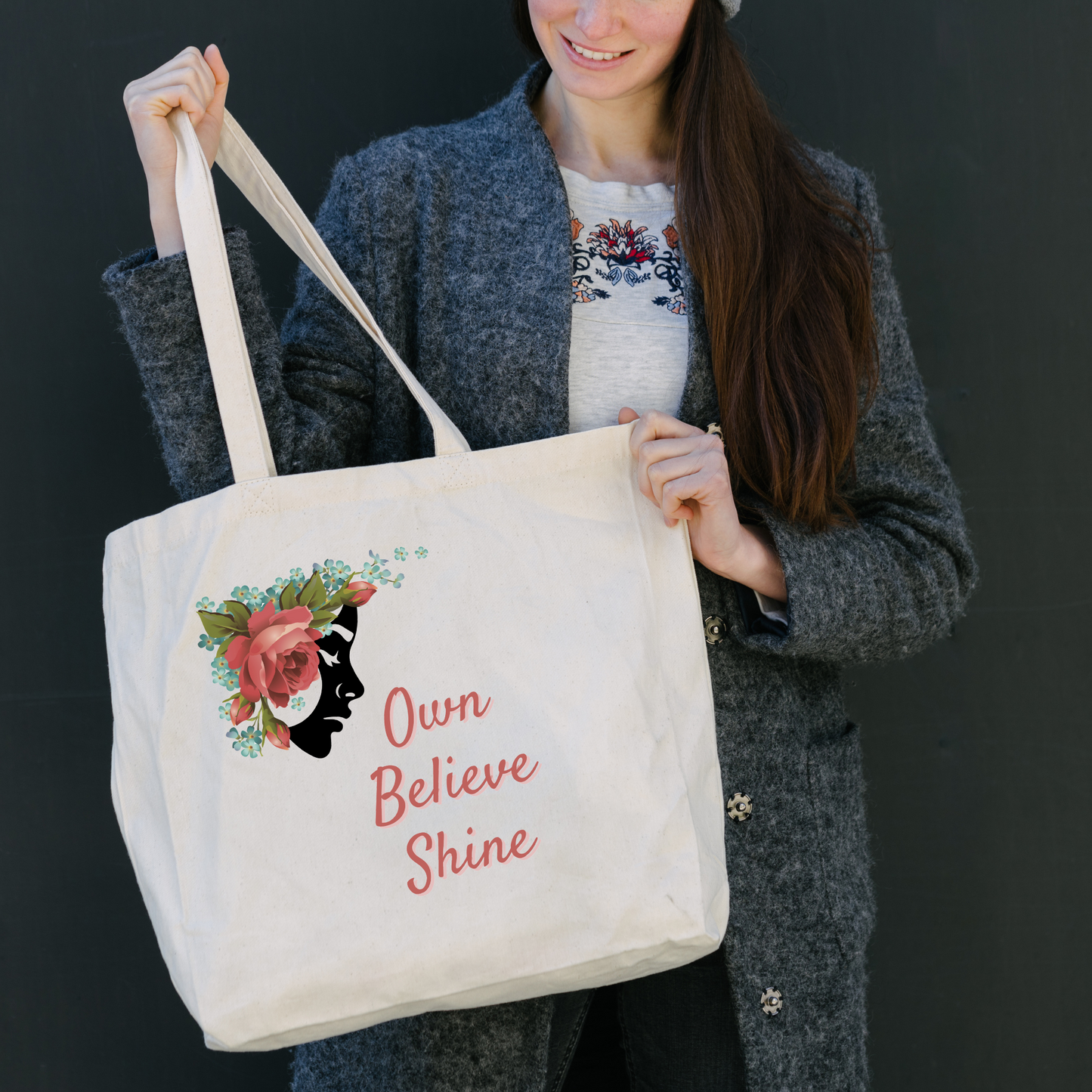 Tote Bag - Own It Empowering Quote Cotton Canvas